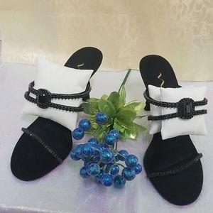 Black Nina Studded Sandal Heels